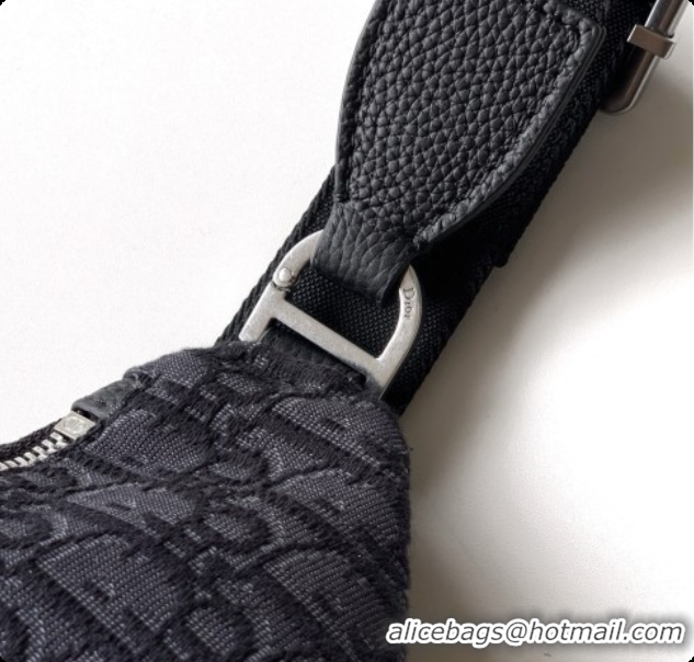 Sophisticated Dior Saddle Heritage Belt Bag in Oblique Jacquard with Black Grained Calfskin D090324 2026