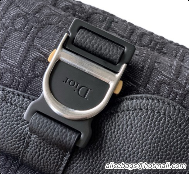 Sophisticated Dior Saddle Heritage Belt Bag in Oblique Jacquard with Black Grained Calfskin D090324 2026