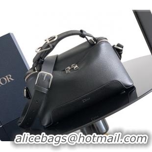 Stylish Dior Archie Zipped Bag with Strap Black Grained Calfskin D090325 Black 2026