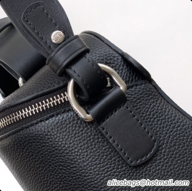 Stylish Dior Archie Zipped Bag with Strap Black Grained Calfskin D090325 Black 2026