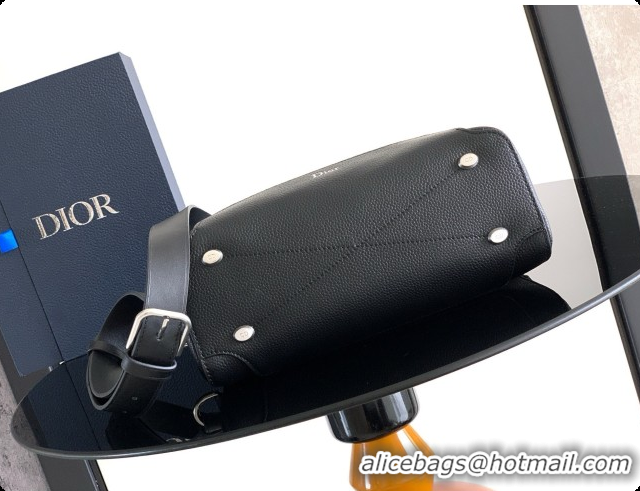 Stylish Dior Archie Zipped Bag with Strap Black Grained Calfskin D090325 Black 2026
