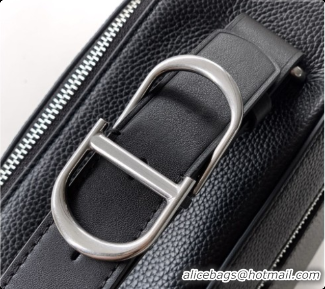 Stylish Dior Archie Zipped Bag with Strap Black Grained Calfskin D090325 Black 2026
