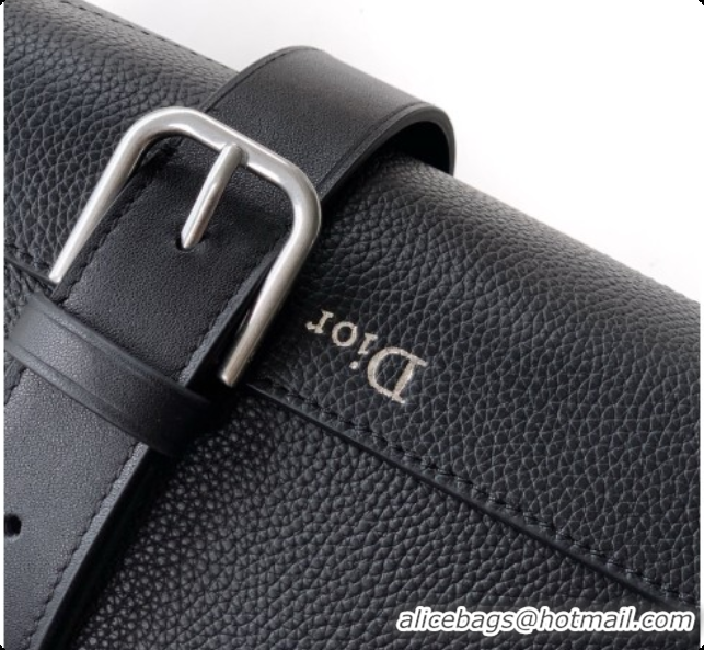 Stylish Dior Archie Zipped Bag with Strap Black Grained Calfskin D090325 Black 2026