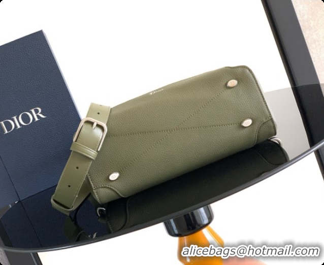 Luxurious Dior Archie Zipped Bag with Strap Black Grained Calfskin D090325 Green 2026