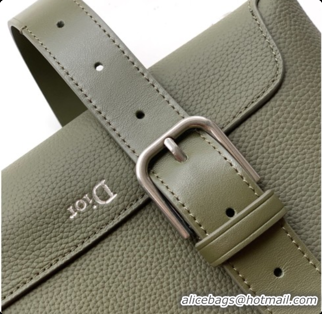 Luxurious Dior Archie Zipped Bag with Strap Black Grained Calfskin D090325 Green 2026