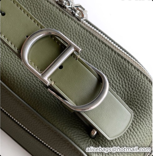 Luxurious Dior Archie Zipped Bag with Strap Black Grained Calfskin D090325 Green 2026