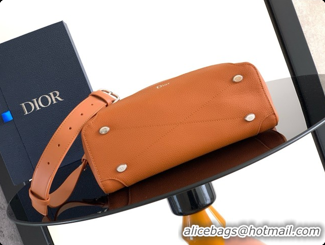 Top Grade Dior Archie Zipped Bag with Strap Black Grained Calfskin D090325 Brown 2026
