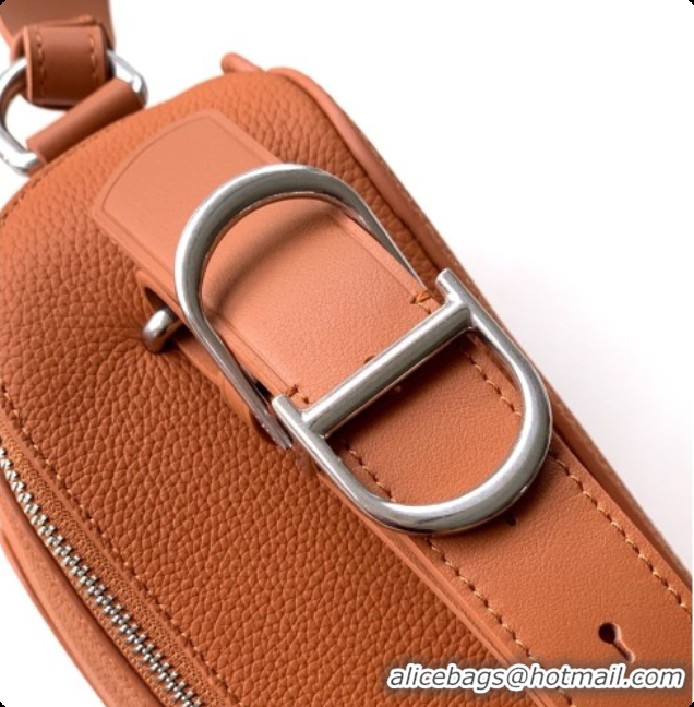 Top Grade Dior Archie Zipped Bag with Strap Black Grained Calfskin D090325 Brown 2026