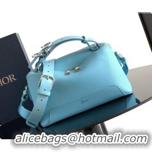 Top Design Dior Archie Zipped Bag with Strap Black Grained Calfskin D090325 Blue 2026