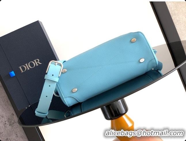 Top Design Dior Archie Zipped Bag with Strap Black Grained Calfskin D090325 Blue 2026