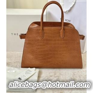 Spot Bulk The Row Margaux 15 Tote Bag in Samanta Crocodile Embossed Leather 8818L Gold-Tone 2026