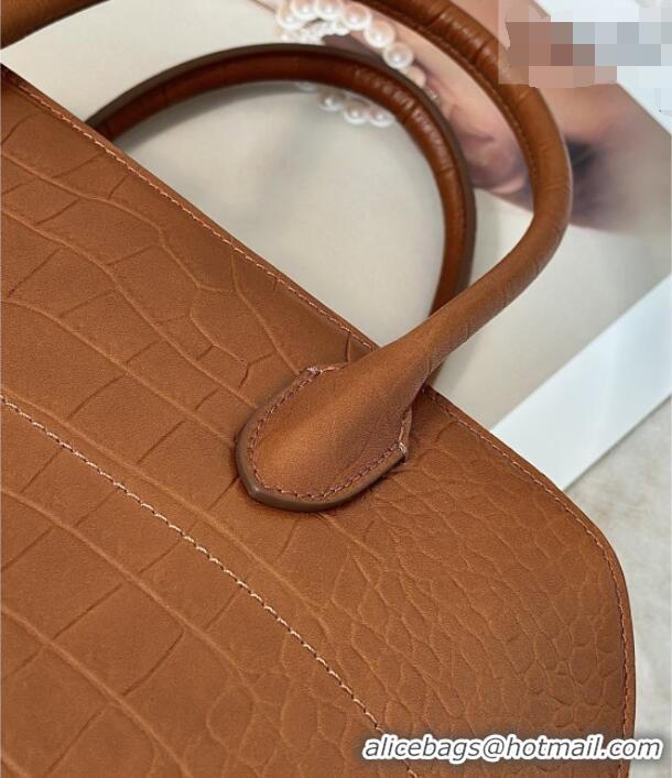 Spot Bulk The Row Margaux 15 Tote Bag in Samanta Crocodile Embossed Leather 8818L Gold-Tone 2026