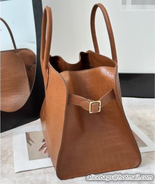 Spot Bulk The Row Margaux 15 Tote Bag in Samanta Crocodile Embossed Leather 8818L Gold-Tone 2026