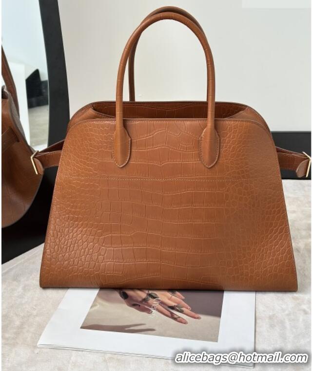 Spot Bulk The Row Margaux 15 Tote Bag in Samanta Crocodile Embossed Leather 8818L Gold-Tone 2026