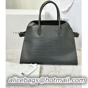 Market Sells The Row Margaux 15 Tote Bag in Samanta Crocodile Embossed Leather 8818L Grey 2026