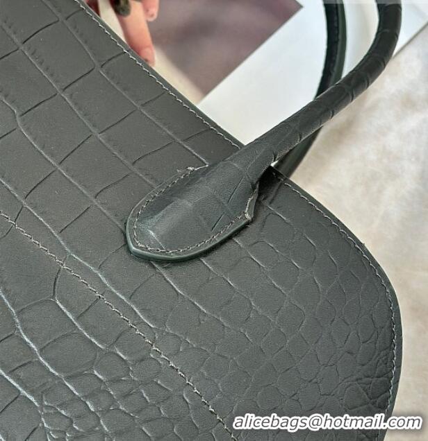 Market Sells The Row Margaux 15 Tote Bag in Samanta Crocodile Embossed Leather 8818L Grey 2026