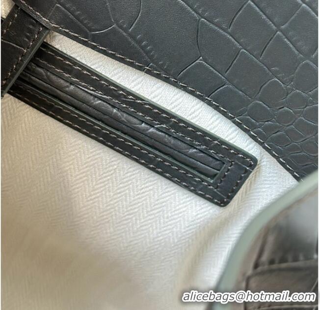 Market Sells The Row Margaux 15 Tote Bag in Samanta Crocodile Embossed Leather 8818L Grey 2026