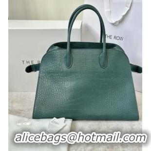 Grade Quality The Row Margaux 15 Tote Bag in Samanta Crocodile Embossed Leather 8818L Green 2026
