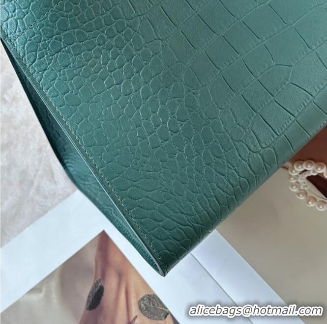 Grade Quality The Row Margaux 15 Tote Bag in Samanta Crocodile Embossed Leather 8818L Green 2026
