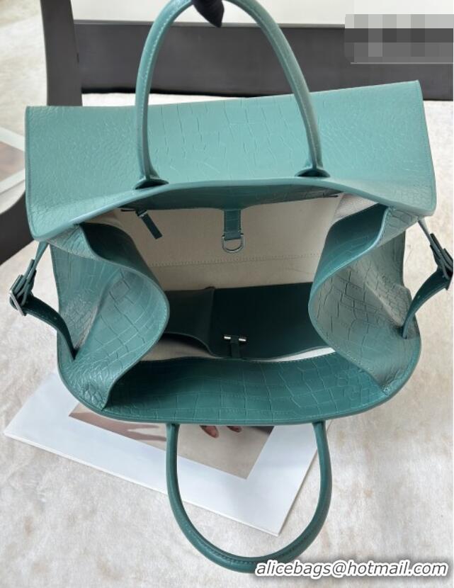 Grade Quality The Row Margaux 15 Tote Bag in Samanta Crocodile Embossed Leather 8818L Green 2026