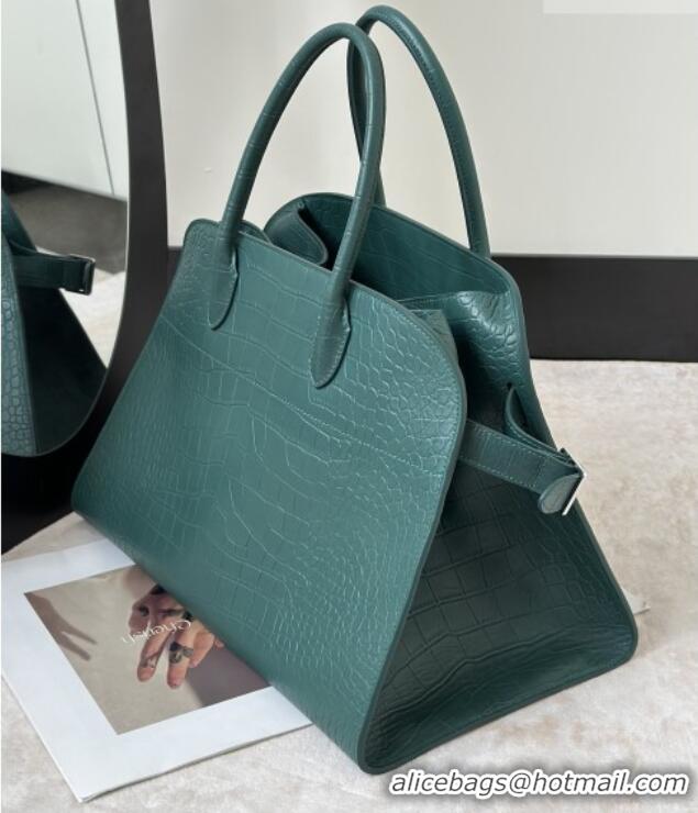Grade Quality The Row Margaux 15 Tote Bag in Samanta Crocodile Embossed Leather 8818L Green 2026