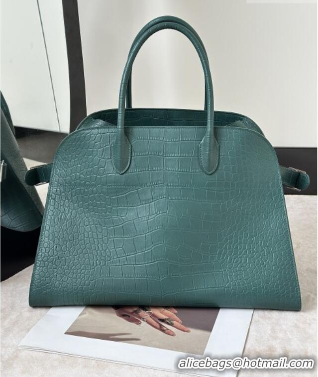 Grade Quality The Row Margaux 15 Tote Bag in Samanta Crocodile Embossed Leather 8818L Green 2026