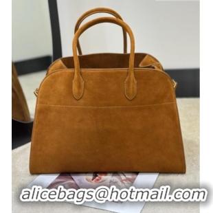 Top Grade The Row Margaux 15 Tote Bag in Suede 8818L Gold-Tone 2026
