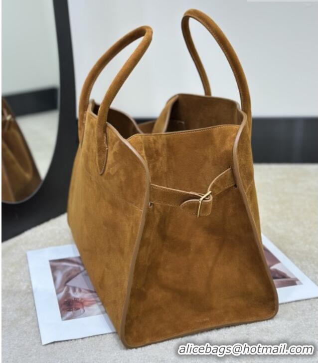 Top Grade The Row Margaux 15 Tote Bag in Suede 8818L Gold-Tone 2026