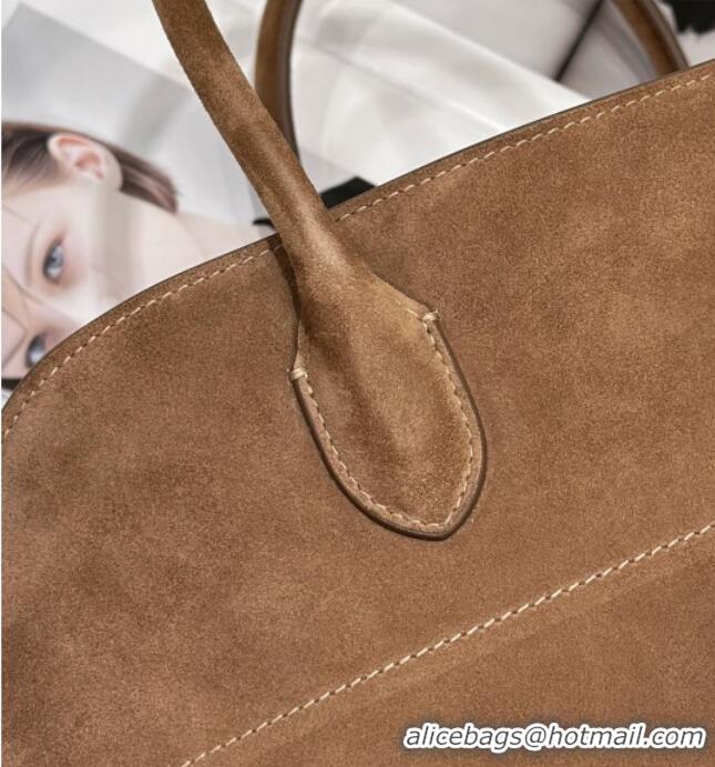 Luxury Cheap The Row Margaux 15 Tote Bag in Suede 8818L Light Brown 2026