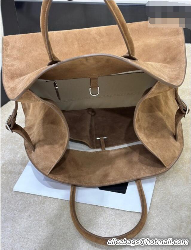 Luxury Cheap The Row Margaux 15 Tote Bag in Suede 8818L Light Brown 2026