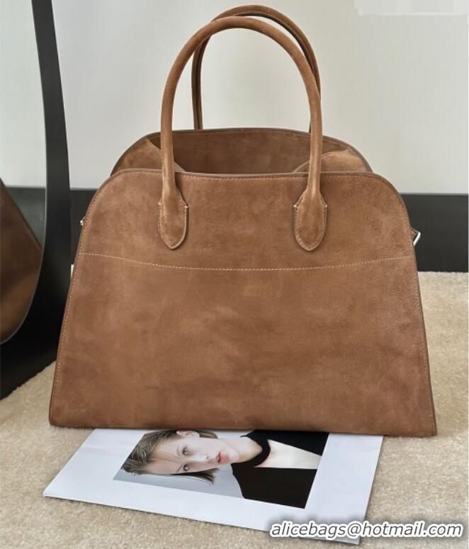 Luxury Cheap The Row Margaux 15 Tote Bag in Suede 8818L Light Brown 2026