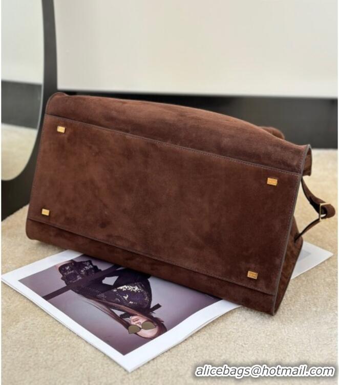 Best Discount The Row Margaux 15 Tote Bag in Suede 8818L Dark Brown 2026
