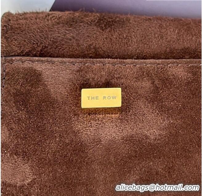 Best Discount The Row Margaux 15 Tote Bag in Suede 8818L Dark Brown 2026
