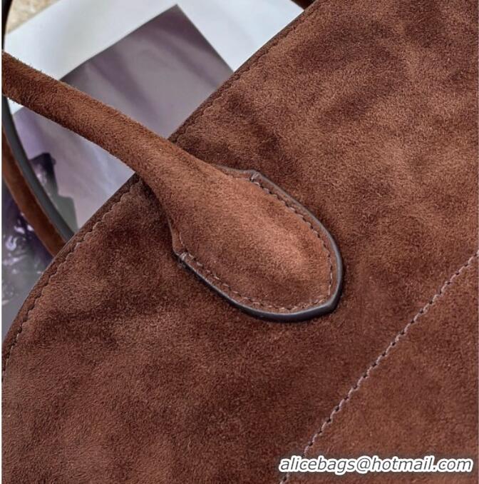 Best Discount The Row Margaux 15 Tote Bag in Suede 8818L Dark Brown 2026
