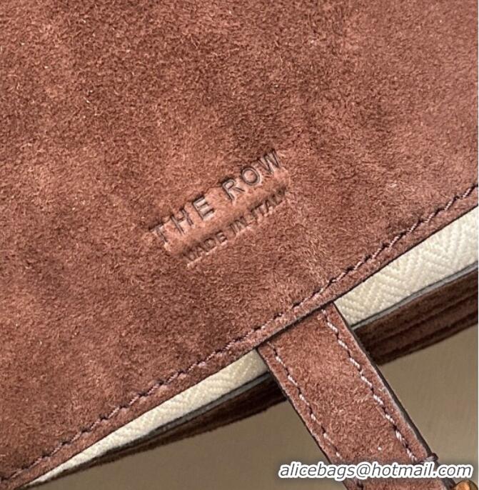 Best Discount The Row Margaux 15 Tote Bag in Suede 8818L Dark Brown 2026