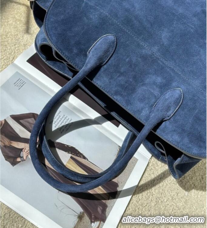 Low Cost The Row Margaux 15 Tote Bag in Suede 8818L Blue 2026