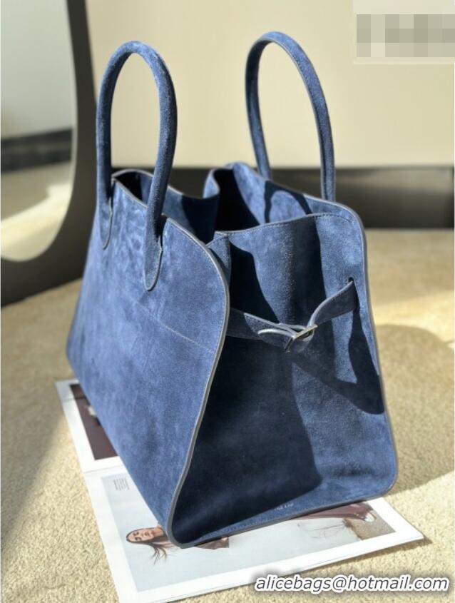 Low Cost The Row Margaux 15 Tote Bag in Suede 8818L Blue 2026