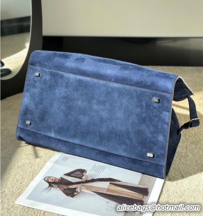 Low Cost The Row Margaux 15 Tote Bag in Suede 8818L Blue 2026