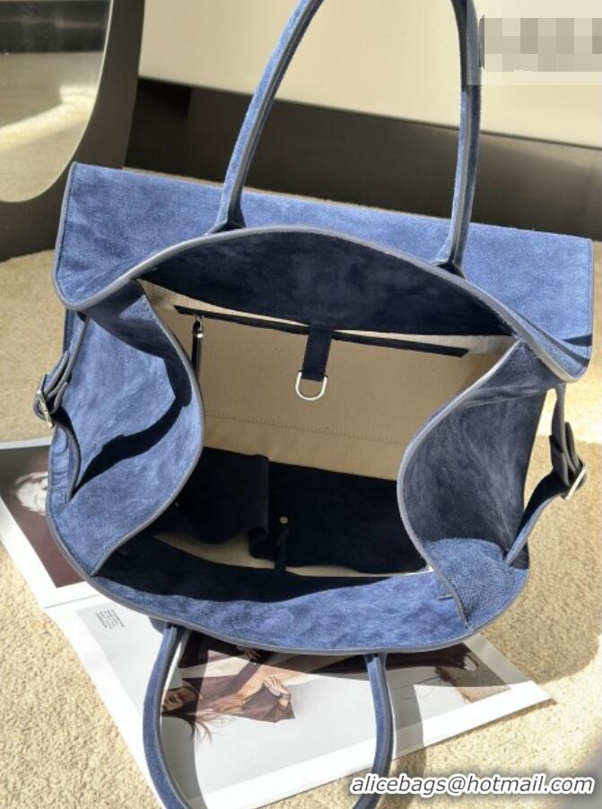 Low Cost The Row Margaux 15 Tote Bag in Suede 8818L Blue 2026