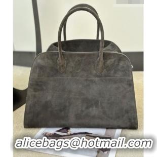 Best Price The Row Margaux 15 Tote Bag in Suede 8818L Green 2026