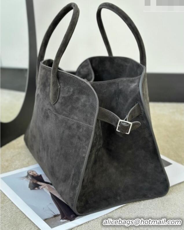 Best Price The Row Margaux 15 Tote Bag in Suede 8818L Green 2026