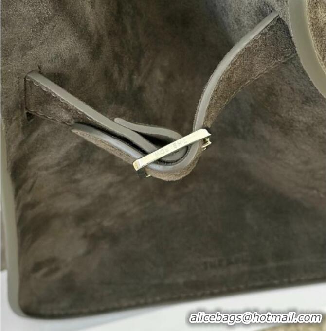 Best Price The Row Margaux 15 Tote Bag in Suede 8818L Green 2026