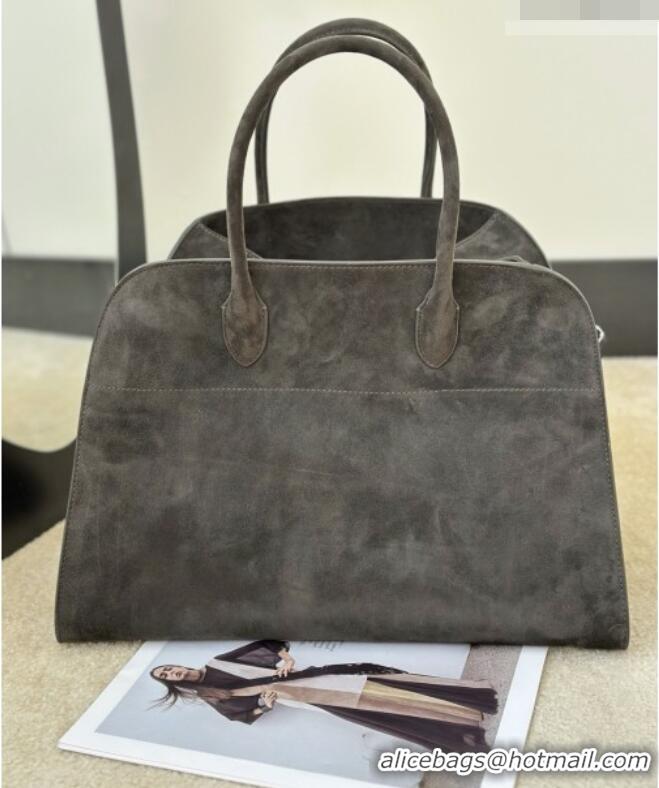 Best Price The Row Margaux 15 Tote Bag in Suede 8818L Green 2026