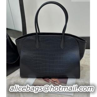 Trendy Design The Row Marlo 14 Bag in Samanta Crocodile Embossed Leather 8823 Black 2026