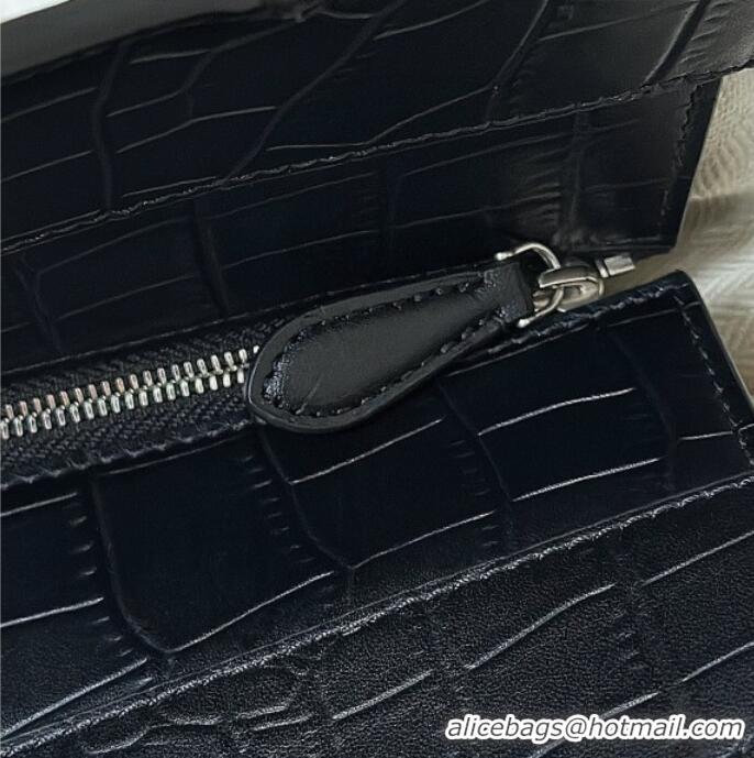 Trendy Design The Row Marlo 14 Bag in Samanta Crocodile Embossed Leather 8823 Black 2026