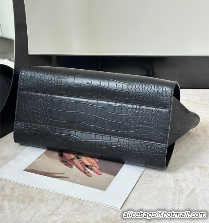 Trendy Design The Row Marlo 14 Bag in Samanta Crocodile Embossed Leather 8823 Black 2026