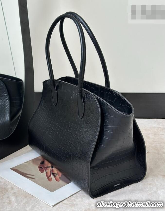 Trendy Design The Row Marlo 14 Bag in Samanta Crocodile Embossed Leather 8823 Black 2026