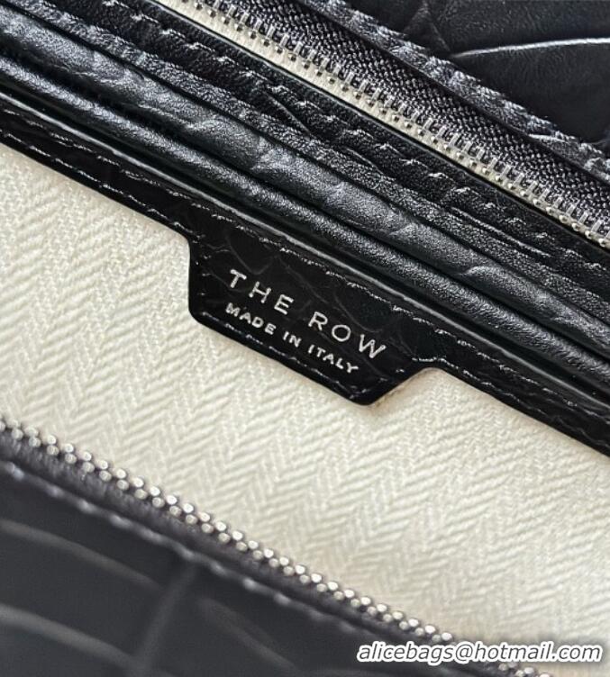 Trendy Design The Row Marlo 14 Bag in Samanta Crocodile Embossed Leather 8823 Black 2026
