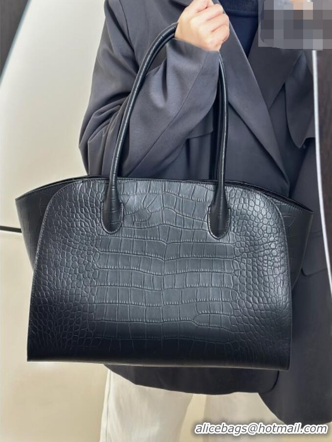 Trendy Design The Row Marlo 14 Bag in Samanta Crocodile Embossed Leather 8823 Black 2026
