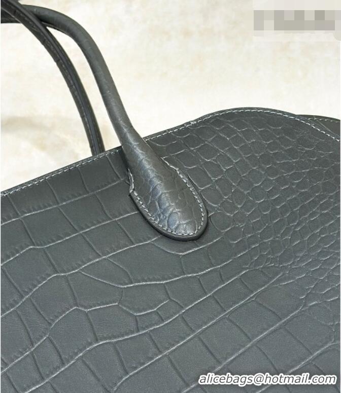 Promotional The Row Marlo 14 Bag in Samanta Crocodile Embossed Leather 8823 Grey 2026